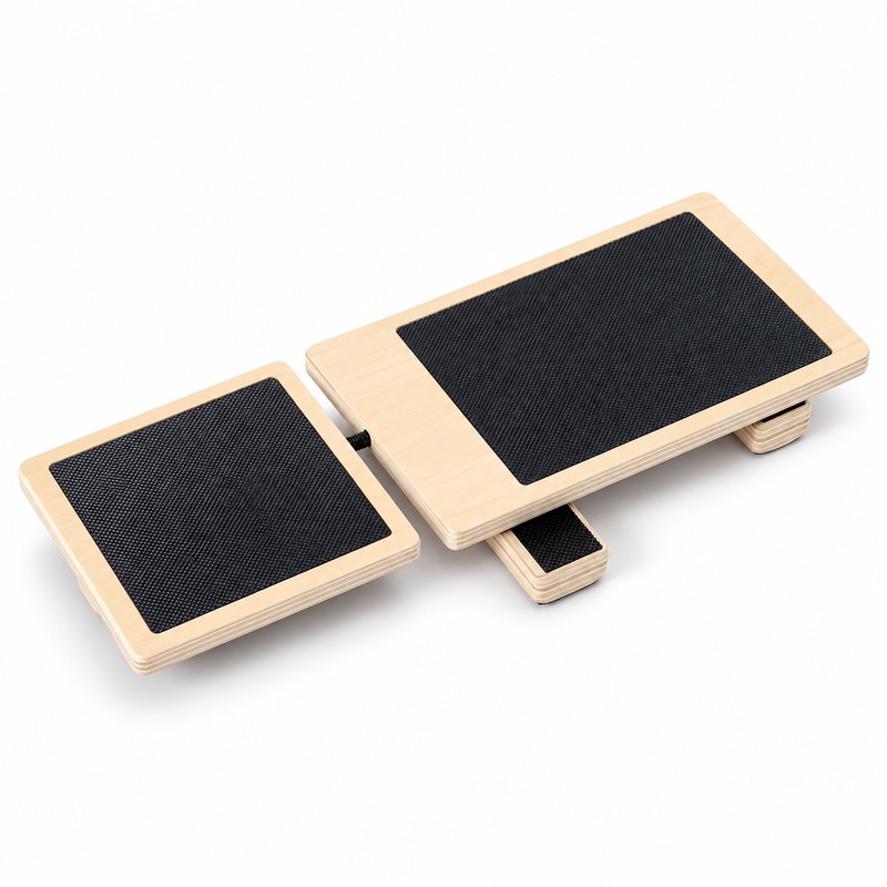 Single-Foot Wooden Ankle Balance Board with Non-Slip Surface for Stability