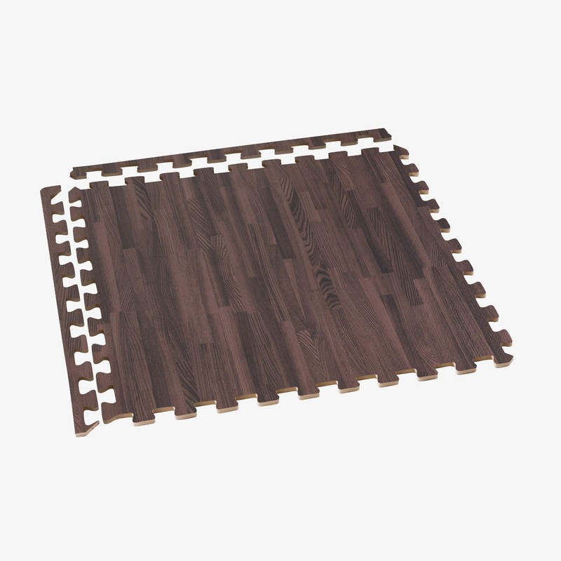Forest Floor 3/8 Inch Thick Printed Foam Tiles, Premium Wood