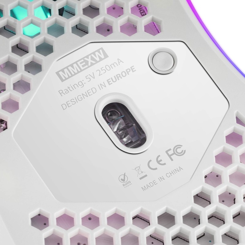 Mars Gaming MMEXW White RGB Gaming Mouse 32K DPI Feather