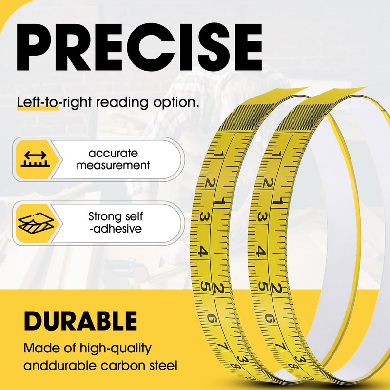 SKMYL Adhesive Measuring Tapes,Steel Self Tape Measure,1/2" Wide Imperial &