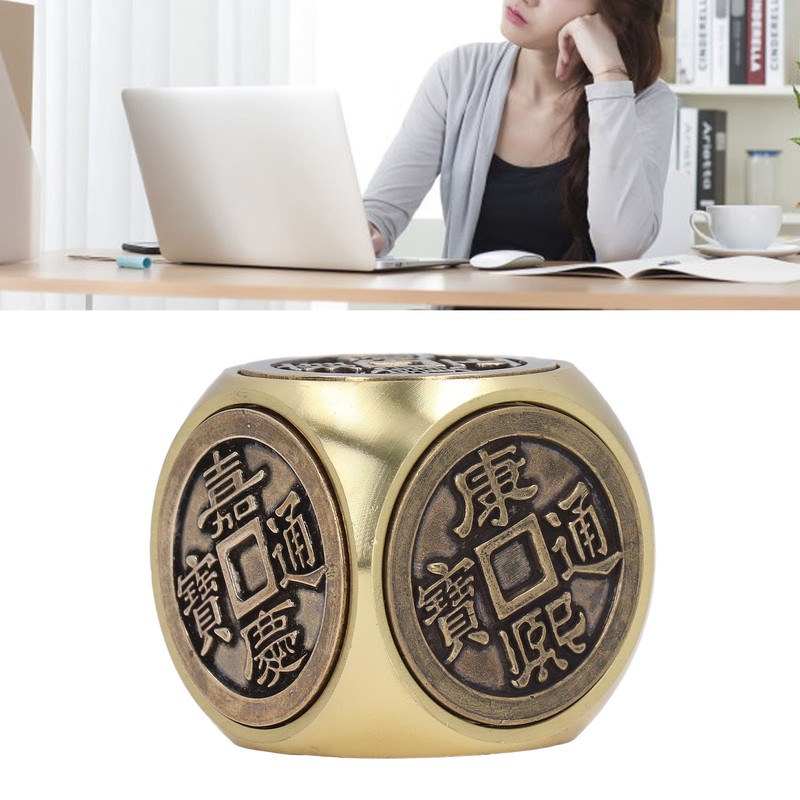 Metal Figertip Rotating Cube Embossed 6 Sided Anti Anxiety Stress