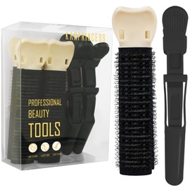 KANPRINCESS Volumizing Hair Clips Alligator Hair Clips Set,Hair Roller Clips for Effortless Curls That Last, Root Clips for Fluffy and Instant Hair Volume,Alligator Clips for Hair Styling(4pcs Black)