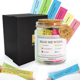 Bible Verse Jar, Inspirational Scripture Gift for Daily Comfort, Encouragement, Prayer & Hope Perfect Christian Gifts for Women, Men, Mom, Dad, Religious Gifts, Bible Jar, Prayer Jar, Hope Jar