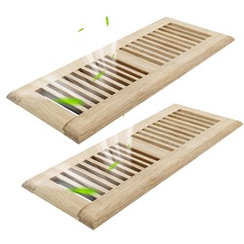 2PC 4x12 Inch White Oak Wood Floor Register Vents Cover - Drop in Register with Damper Wooden Vents Covers for Home Floor Unfinished (White Oak)