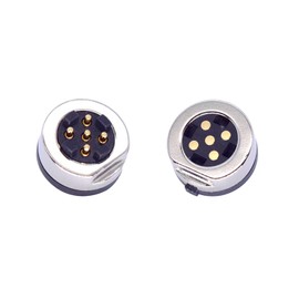 1Pair 2Pin/3Pin/4Pin/5Pin Round Strong Magnetic Pogo Pin Connector, DC Power Male+Female Socket Charge Magnet Pogo Pin Connector DC Power Charging Connector Socket (5Pin)