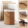 Giantex Corner Laundry Hamper with Lid, 58 L Bamboo Laundry