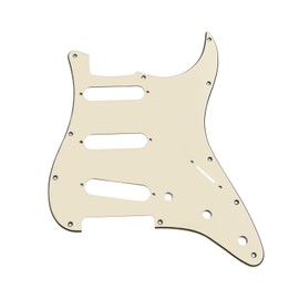 Phrilam SSS 11 Hole Strat Pickguard ST Pick Guard Scratch Plate for Fender USA/Mexican Standard Stratocaster Modern Style Electric Guitar,Cream 3Ply