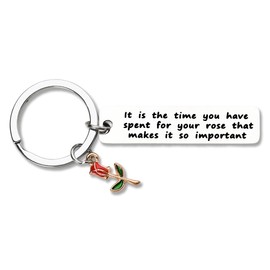 Motivational Quotes Keychain with Rose Charm Inspirational Gifts for Teens Daughter Son Uplifting Encouragement Gifts for Coworker Friends Colleague Staff Employee Volunteer Appreciation Gifts