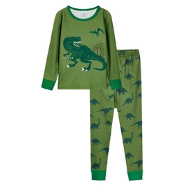 Kids Thermal Underwear Set Unisex Base Layer Ski Toddler Thermals Long Johns Underwear for Boys Girls Dinosaur Elements X-Large (110) /4T-5T