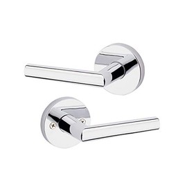 Kwikset 91540-004 Milan Door Handle Lever with Modern Contemporary Slim Round Design for Home Hallway or Closet Passage in Polished Chrome