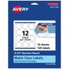 Avery Matte Clear Round Labels, Sure Feed Technology, 2.25" Diameter,