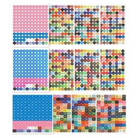 GIDWRIY 12 Stück Diamond Painting Aufkleber Nummern,Zahlenaufkleber Klein,Dosen Aufkleber Aufbewahrungsbox,Zahlen sticker Bunt,Painting Diamantmalerei-Etiketten,Selbstklebende Sticker für Sortieren
