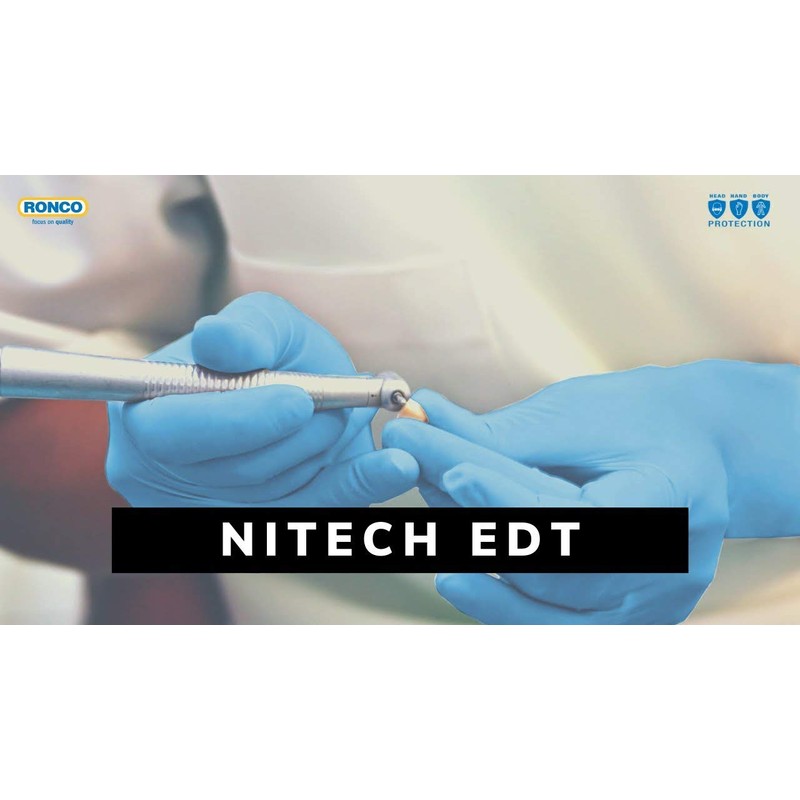 Ronco 375 Nitech Examination Gloves Medium Powder Free Latex Free