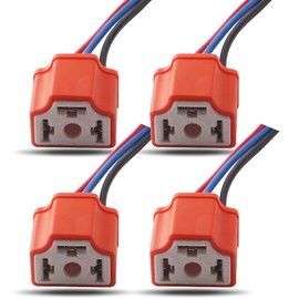 Qasim H4 HB2 9003 Wiring Harness Headlight Socket Heavy Duty Ceramic Headlight Connector for Car Truck Boat Marine Headlight Fog Light Retrofit(Pack of 4)