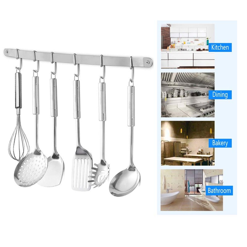 eForwish Stainless Steel Kitchen Utensil Racks Holder Hanging Rail Organize