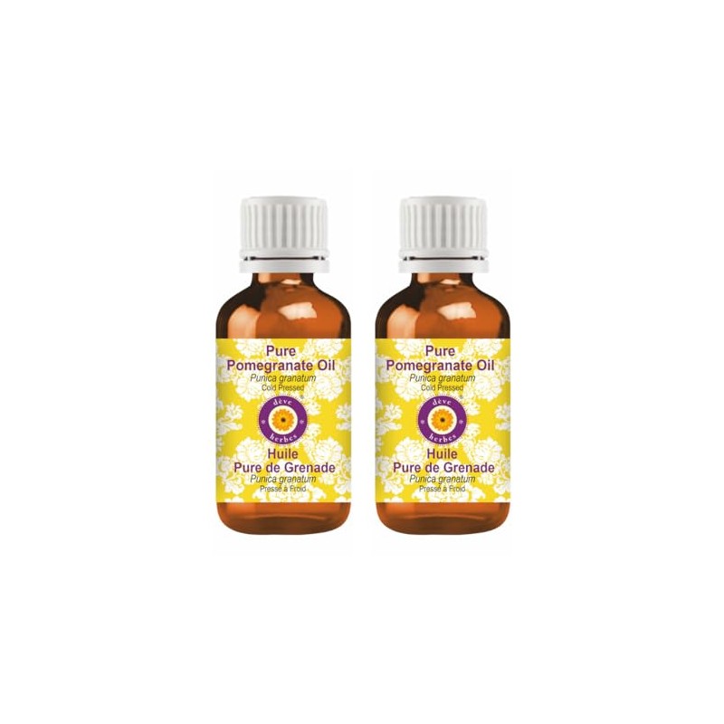 Deve Herbes Pure Pomegranate oil (Punica granatum) Cold Pressed (Pack