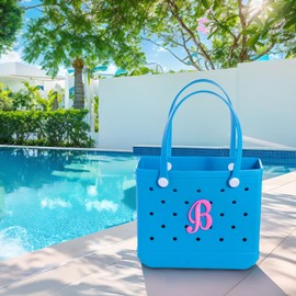 IKSII Charms for Bogg Bag Letters Rubber Beach Bag Accessories for Tote Bags Bogg Bag with Alphabet Letters (B)