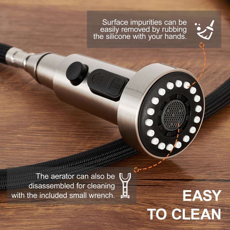 TIORIY with 15 Adapters Pull Down Kitchen Sink Faucet Head