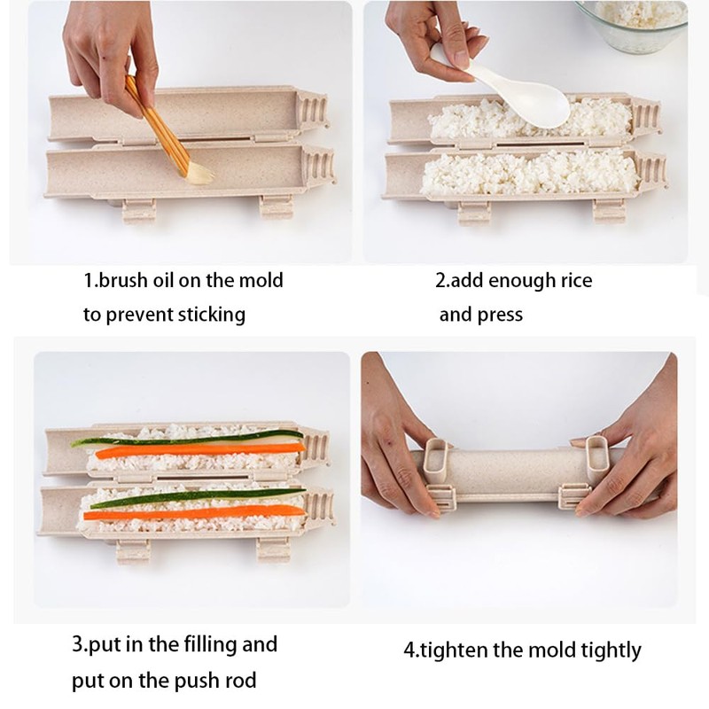 3 in 1 Sushi Making Kit,Sushi Bazooka with Sushi Rolling