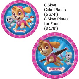 Skye Birthday Party Decorations Pack for 8 Girls Supplies Balloons, Loot Bags, Plates, Cups, Tablecover, Napkins (57 Piece Bundle)
