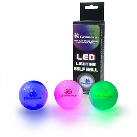 Chimero LED LIGHTING GOLFBALL Glowing Golf Balls, Set of 3 Colors, LED Luminous, Round Usable Model