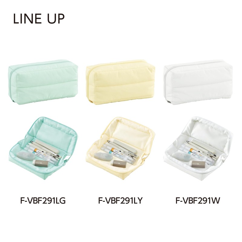 Kokuyo F-VBF291LG Pencil Case, Mokoko Pedin Type, Mint Green
