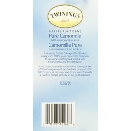 Twinings Herbal Camomile Individually Wrapped Tea Bags | Naturally Caffeine Free | Made with 100% Pure Camomile Blossoms | 20 Count (Pack of 6)