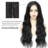 Luxiremi Wig Black Long Hair Wigs Synthetic 65 cm Adjustable