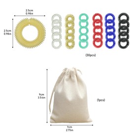 31pcs Acupressure Rings with Drawstring Bag, Massage Rings for Stress Relief Anxiety, Silent Stress Reducer for Teens and Adults, Spiky Sensory Finger Rings for Promoting Blood Circulation.