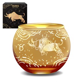 AOVILA Taurus Gifts for Women Gold Votive Candle Holder Tea Light Candle Holder with Tea Light Candle Gift Set for Zodiac Astrology Birthday Gifts Women Mother Home Decor Table Centerpiece