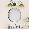 sunkryster Black Bathroom Vanity Light, 2-Light Vanity Light with Floral