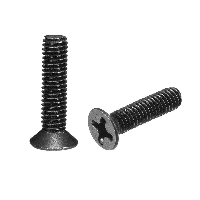sourcing map M3.5 x 16mm Phillips Screw Fastener Black for