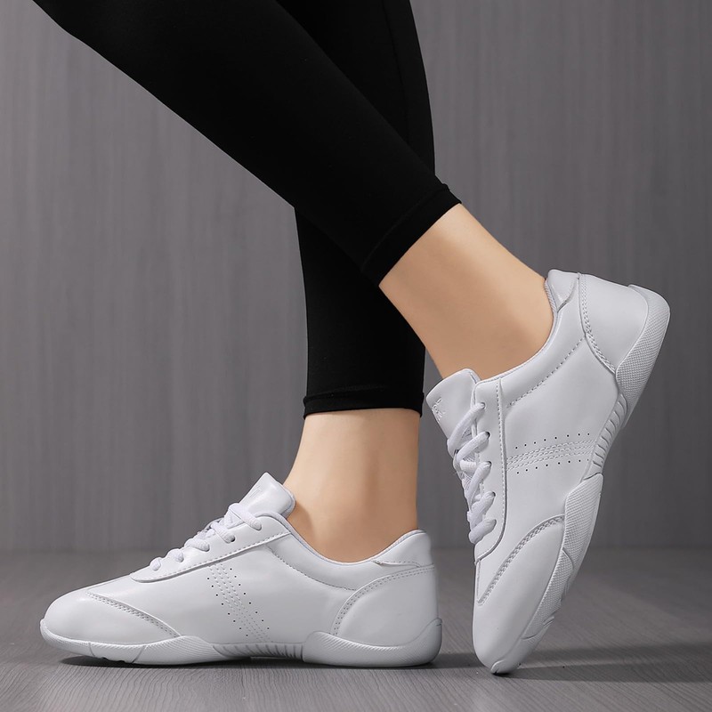 Kuikeiu Youth Cheer Shoes Girls White Cheerleading Shoes Athletic Training