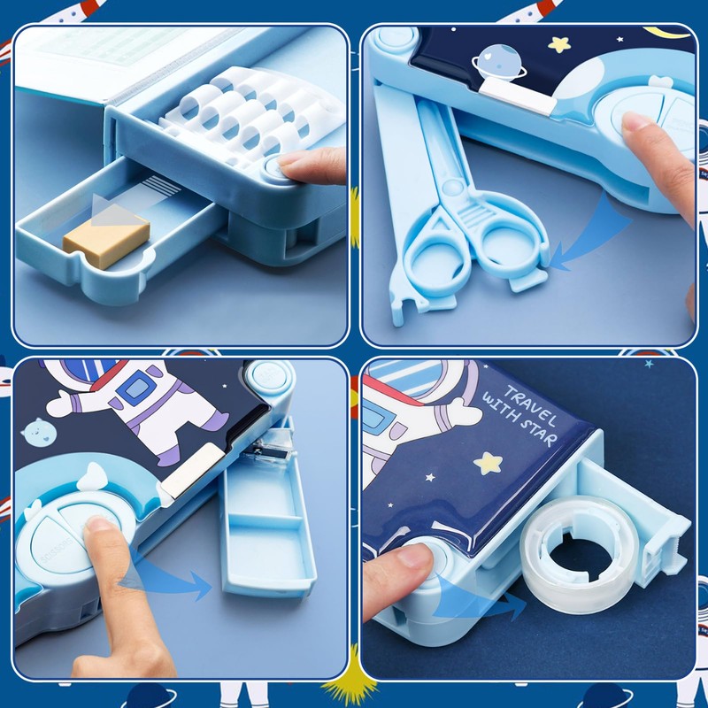 Pencil Case, Elementary School Students, Stationery Storage, Large Capacity, Double-Sided