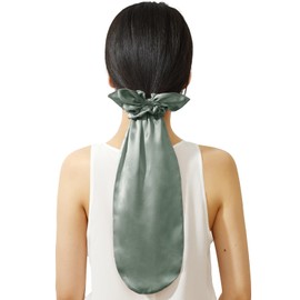 LilySilk Shiny Pony Cap Night Cap 100% Silk Ends Beautiful Pony Long Hair Ends Silk Hair Cap with Scrunchie Hair Friendly Protects Cute Beauty Avocado Green