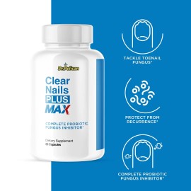 Pelican Vitamins Clear Nails Plus Max- Hair, Skin & Nails Support- 10 Bottles- 600 Capsules