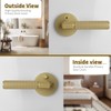 Bak Bo Interior Privacy Door Handle with Lock, Indoor Knurled