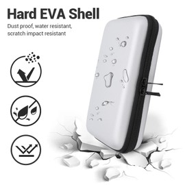 Carrying Case for New 2DS XL, 2DS LL, New 3DS 3DS Waterproof Hard Shell Travel Bag with 8 Game Slots, Portable Console Protective Pouch (Silver)