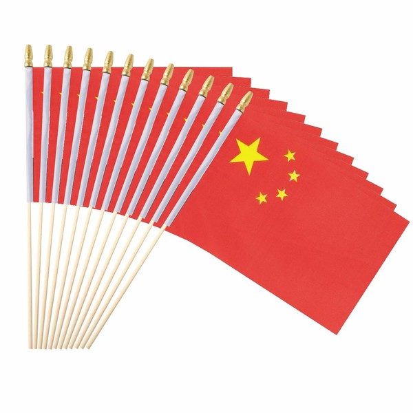Ckexin 25Pack Small China Flags Handheld Mini Chinese Flag on