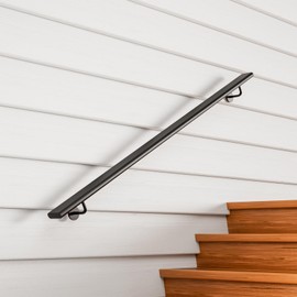 ZALNVEY 4 Ft Modern Oval Stair Railing Kit, Professional Stainless Steel Frosted Handrail, Indoor&Outdoor Staircase Handrail, Metal Railing Suitable for The Elderly and Children