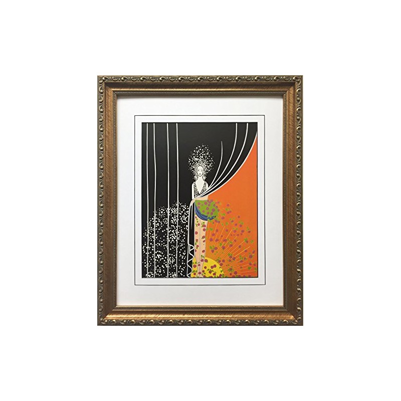 Erte "Printemps Newly Custom Framed Print 14.5" x 17.5"