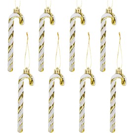 14 cm Glitter Christmas Tree Decoration Gold Candy Cane Pendants Pack of 8 Christmas Tree Decorations Candy Cane Christmas Decoration Christmas Tree Decoration Christmas