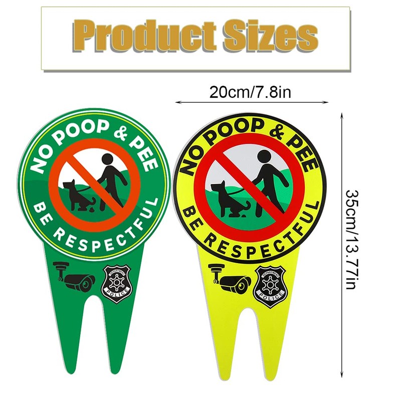 2 Pieces 13.8 x 7.8 Inches No Pooping Dog Signs