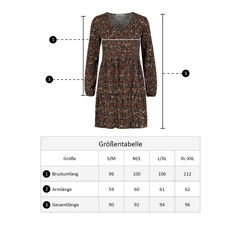 Sublevel Women's Spring and Summer Floral Long Sleeve Floral Dress,