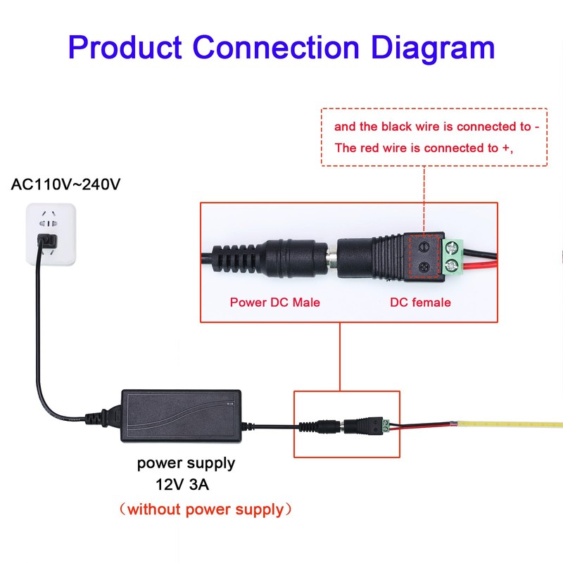 TOPAI 12V Thin 3mm COB LED Strip 6000K Daylight 16.4ft