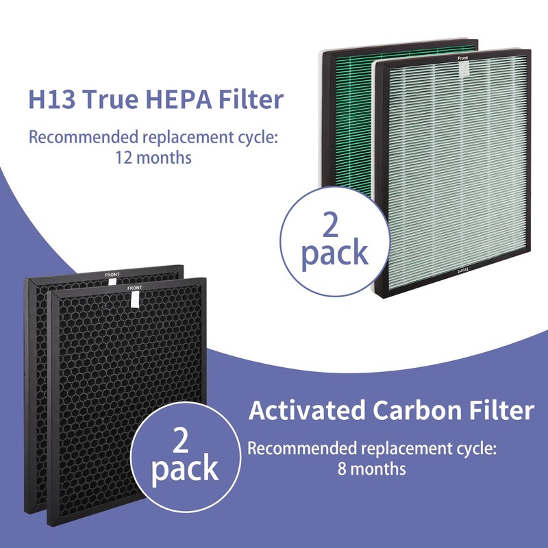 Popurure SPA-550A Filter Replacement Compatible With Rabbit Air BioGS 2.0