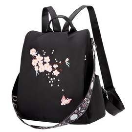 Eshow Backpack Purse for Women, Stylish Nylon Shoulder Bag Anti-Theft Ladies Rucksack with Multifunctional Nylon Fashion Daypack Handbag for Girls