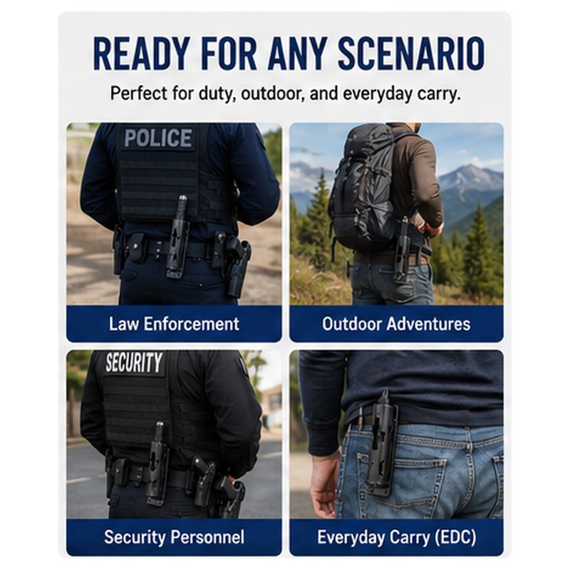 360° Rotating Retractable Baton Holster – Adjustable Plastic Belt Holder