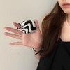 Black White Zebra Print Case for AirPods 3rd with Keychain