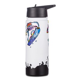 BASTARDI DENTRO Bottle – Multicoloured – 500 ml Stainless Steel Thermal Flask Inside Outside – Temperature Hold up to 24 Hours – School, Leisure – Children